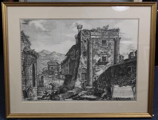 Giovanni Battista Piranesi (Italian, 1720-1778) Rovine del Tempio deCastori, 16 x 22.5in.